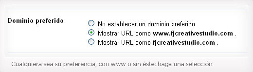 Preferencia de dominio