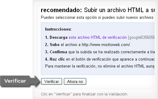 Paso final de validación