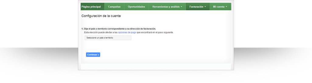 Selecciona el país asociado a la dirección de tu empresa.
