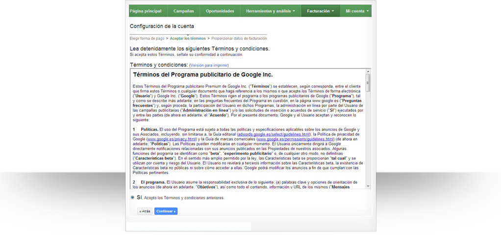Debes aceptar los términos y condiciones.