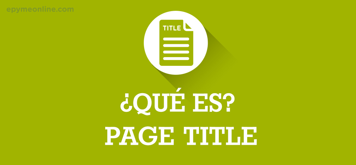 Qué es el Page Title