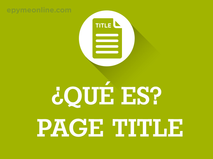 Qué es Page Title