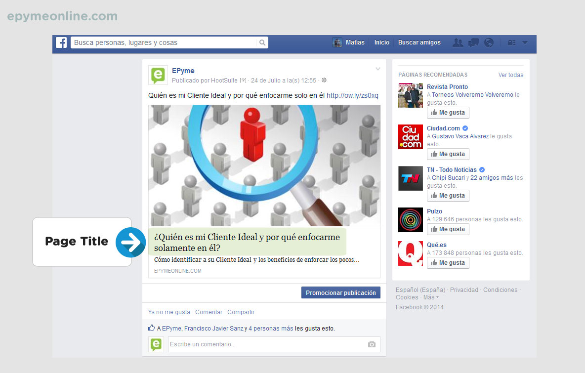 Page Title en redes sociales