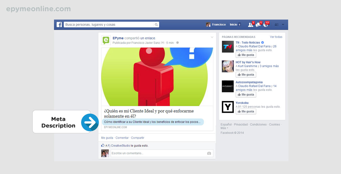 Meta Description Redes Sociales