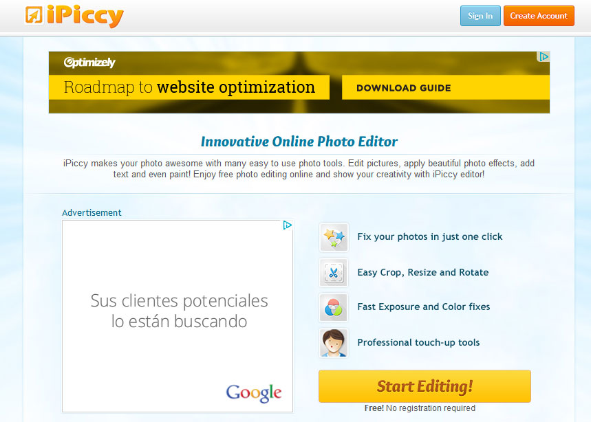 iPiccy herramienta de edición