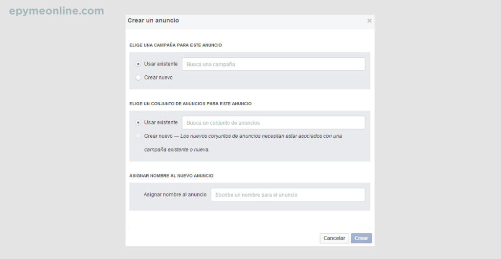 Cómo crear un anuncios en Facebook Ads